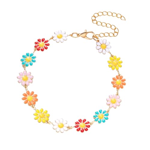 Hao Wu Xuan Charme Bunte Gänseblümchen Blume Armband Für Frauen Böhmisches Kristall Schmetterling Armband Mode Hochzeit Party Schmuck Geschenk von Hao Wu Xuan