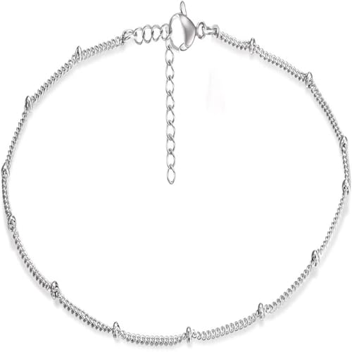 Hao Wu Xuan Damen Kugel Perle Edelstahl Fußkettchen Mode Casual vielseitig Strand Vaion Fußkettchen Schmuck von Hao Wu Xuan