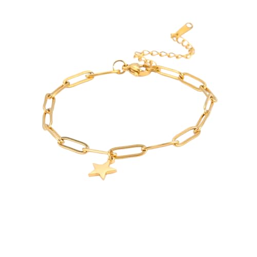 Hao Wu Xuan Edelstahl Armband für Frauen Mann Pentagramm Büroklammer Kette Pulseira Hochzeit Schmuck Mutter Geschenk von Hao Wu Xuan
