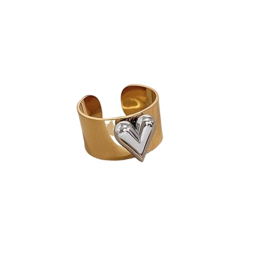 Hao Wu Xuan Edelstahl Ringe für Frauen Gold Silber Farbe Liebe Herz Offener Ring Statement Modeschmuck Geschenk Hao Wu Xuan Edelstahl Ringe für Frauen Gold Silber Farbe Liebe Herz Offener Ring Statement Modeschmuck Geschenk von Hao Wu Xuan