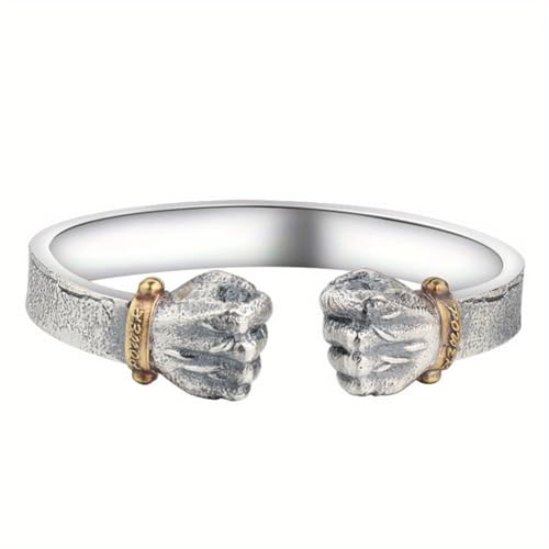 Hao Wu Xuan Einfache Straße Nische Griff Armband Herren Personalisiert Vintage Solide Offene Faust Macht Urlaub Faust Armband Party Schmuck Geschenk von Hao Wu Xuan