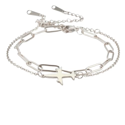 Hao Wu Xuan Einfaches Flugzeug Armband Edelstahl Armbänder für Frauen Feine Mode Schmuck Hochzeit Party Geschenke von Hao Wu Xuan