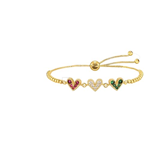 Hao Wu Xuan Elegantes buntes kubisches Armband, Herzmond und Stern Charms Armband verstellbar für Frauen Geschenk von Hao Wu Xuan