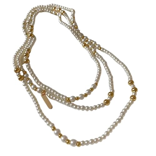Hao Wu Xuan Französisch Mehrschichtig Stapel Tragen Perlenkette Damen Einfaches Design Schlüsselbein Ketten Elegante Kurze Halsband Schmuck Geschenke von Hao Wu Xuan