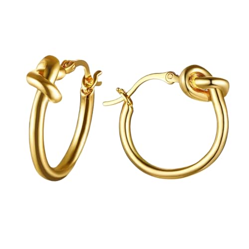 Hao Wu Xuan Geometrische Huggie Creolen für Frauen Edelstahl Medium Thick Charm Bohe Weibliches Knorpelpiercing von Hao Wu Xuan