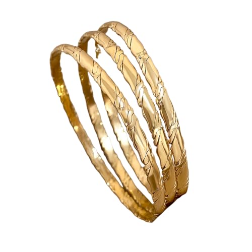 Hao Wu Xuan Gold Farbe Plain Circle Armbänder Edelstahl Armreif für Frauen Manschette Armband Stapelbar Wasserdichte Schmuck Geschenke von Hao Wu Xuan