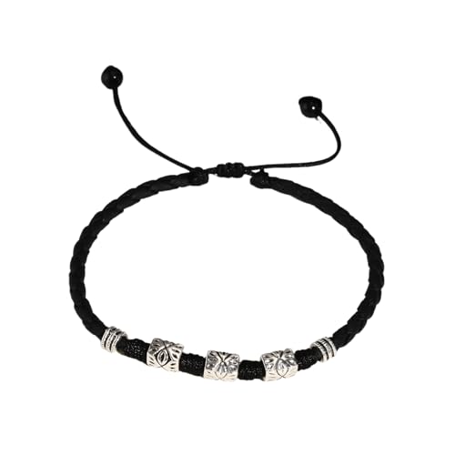 Hao Wu Xuan Herren Hellsichtige Perlen Fußkettchen, Strand Urlaub Party Schmuck, Punk Casual Schmuck Verstellbare gewebte Fußkettchen Charme Kette von Hao Wu Xuan