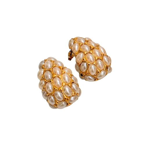 Hao Wu Xuan Hohler Wassertropfen Imitation Perlenohrringe Vergoldet hypoallergener Edelstahl Elegantes Schmuckzubehör von Hao Wu Xuan