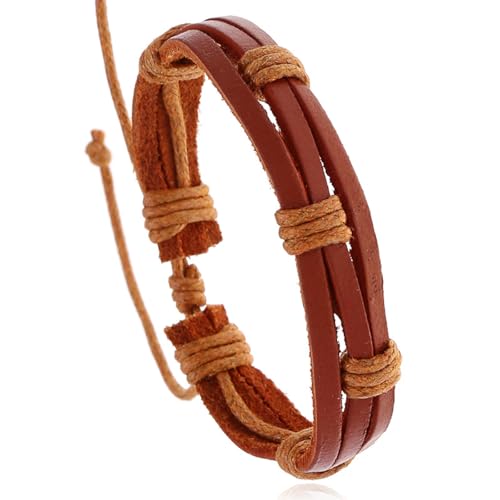 Hao Wu Xuan Jessingshow Verkaufen Handgewebte Punk Männer Echtes Leder Schmuck Armbänder Wrap Geflochtene Seil Armband Armreifen für Frauen Geschenk von Hao Wu Xuan