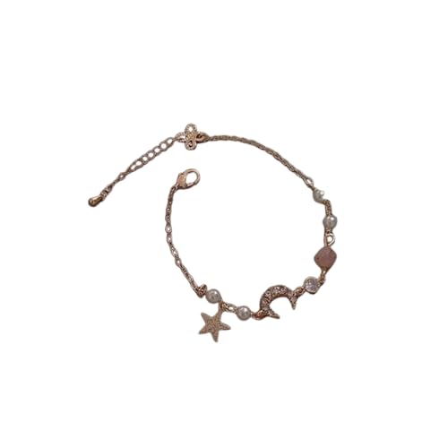 Hao Wu Xuan Koreanische Mode Niedliche Stern Mond Armbänder Für Frauen Bunte Naturstein Zirkon Verstellbare Perle Kette Armband Hochzeit Schmuck von Hao Wu Xuan