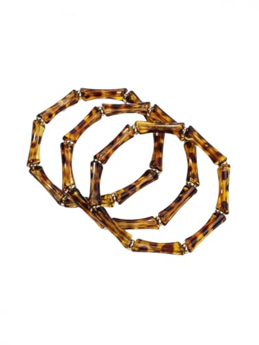 Hao Wu Xuan Leopard Bambus Damen Hand Armbänder Retro Stack Dünne Röhre Perlen Elastisches Armband Armreif Paar Schmuck Geschenk von Hao Wu Xuan