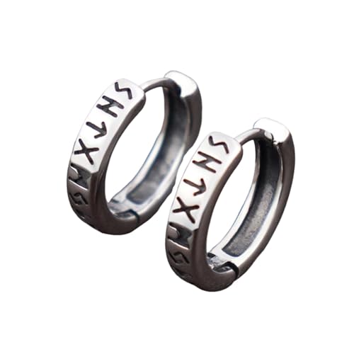 Hao Wu Xuan Mode Norwegische Wikinger Rune Creolen Für Männer Frau Edelstahl Unisex Nordic Huggie Creolen Ohrring Retro Charm Schmuck Hao Wu Xuan Mode Norwegische Wikinger Rune Creolen Für Männer Frau Edelstahl Unisex Nordic Huggie Creolen Ohrring Retro Charm Schmuck von Hao Wu Xuan