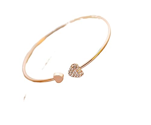 Hao Wu Xuan Mode Verstellbare Kristall Doppelherz Schleife Bilezik Manschette Öffnung Armband für Frauen Schmuck Geschenke von Hao Wu Xuan
