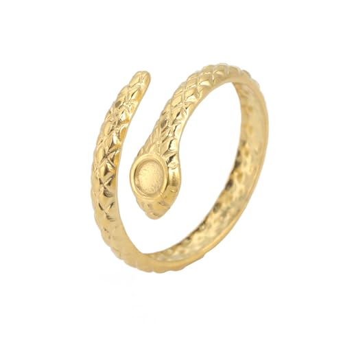 Hao Wu Xuan Punk Schlange Ring Edelstahl Gothic Stil Öffnen Finger Ring für Frauen Männer Gold Farbe Schmuck Party Geschenk von Hao Wu Xuan