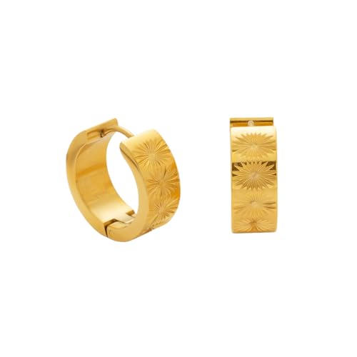 Hao Wu Xuan Punk Sun Emboss Dainty Creolen Ins Trendige Pvd Vergoldete Edelstahl Valentinstag Schmuck Für Frauen von Hao Wu Xuan