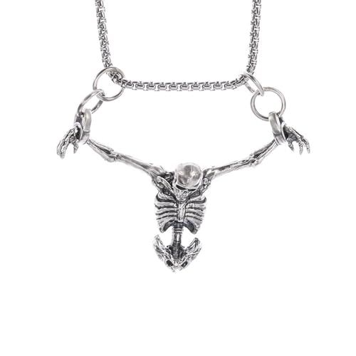 Hao Wu Xuan Retro Gothic Schwarz Drei Schädel Kreuz Schwert Anhänger Ohrringe für Männer Frauen Punk Hip Hop Rock Schmuck Geschenke von Hao Wu Xuan
