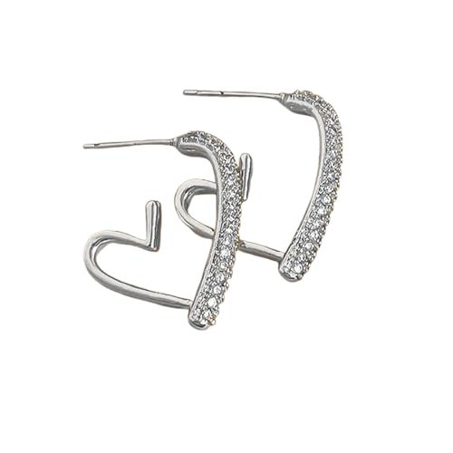 Hao Wu Xuan Romantische Herz Creolen für Frauen mit Glänzenden Kubisch Zart Party Schmuck Mode Liebe Wunderschöne Accessoires von Hao Wu Xuan