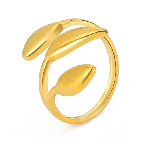 Hao Wu Xuan Romantischer Blattzweig Form Ring Für Frau Mode Koreanische Öffnung Finger Ring Luxus Party Tägliche Hochzeit Schmuck Geschenk von Hao Wu Xuan