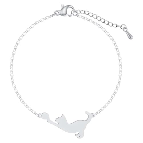 Hao Wu Xuan Schöne Katze Armband Charm Kitty Katze Spiel mit Ball Niedliche Tier Armreifen Armreifen Für Frauen Mädchen Kinder Geschenk Schmuck von Hao Wu Xuan