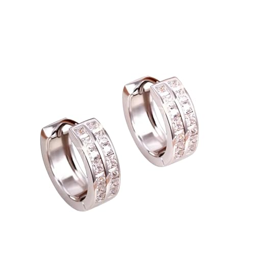 Hao Wu Xuan Silberfarbene brillante Creolen für Frauen Anmutige Accessoires für den täglichen Gebrauch Weibliche Modeschmuck Geschenke von Hao Wu Xuan