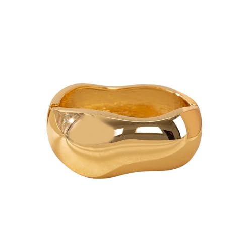 Hao Wu Xuan Übertrieben breites elastisches Armband Punk asymmetrisch riesige Manschette Armreif Charm Chunky Schmuck für Frauen Männer von Hao Wu Xuan