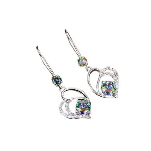 Hao Wu Xuan Unregelmäßige Herz entworfene Ohrringe für Frauen einzigartige helle bunte kubische Accessoire Charme Engagement Schmuck von Hao Wu Xuan