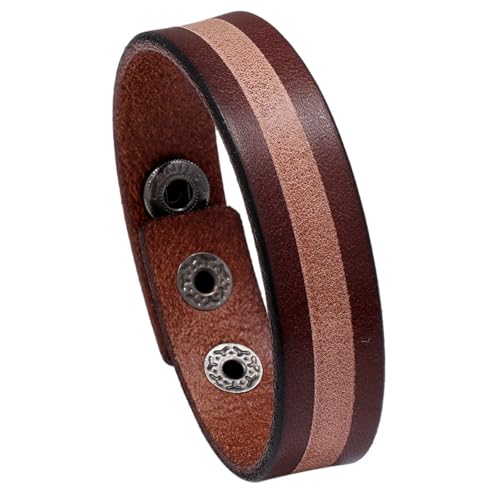 Hao Wu Xuan Vintage Punk Stil Echtes Leder Armband Armreif für Männer Breite Rindsleder Armband Schmuck Geschenk Männliche Armbänder von Hao Wu Xuan