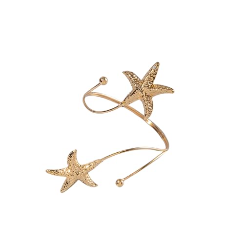 Hao Wu Xuan Vintage Seestern Oberarm Armband Für Frauen Männer Mode Gold Farbe Geometrische Offene Manschette Armreifen Sommer Strand Schmuck Geschenk von Hao Wu Xuan