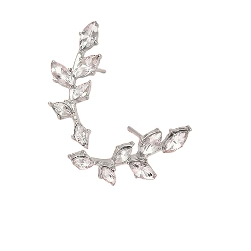 Hao Wu Xuan Zierliche blattförmige Ohrstecker Glänzender schillernder kubischer Partyschmuck für Frauen Exquisite vielseitige Accessoires von Hao Wu Xuan