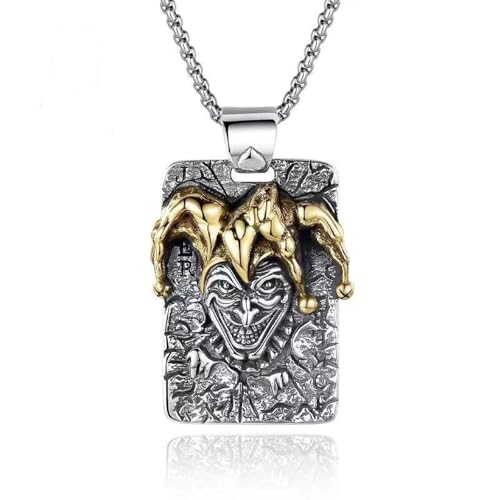 Herren Halskette Poker König Zirkus Clown Anhänger Herren Retro Hip Hop Punk Trend Halskette Mode Kreatives Design Schmuck Geschenk Mode von Hao Wu Xuan
