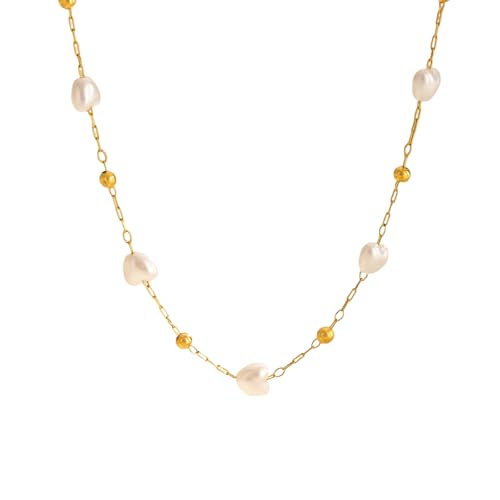 Herz Imitation Perle Schlüsselbein Kette Halskette, Edelstahl Perlenkette Retro Eleganter Schmuck für Frauen Freundin Geschenk Herz Imitation Perle Schlüsselbein Kette Halskette, Edelstahl Perlenkette Retro Eleganter Schmuck für Frauen Freundin Geschenk von Hao Wu Xuan