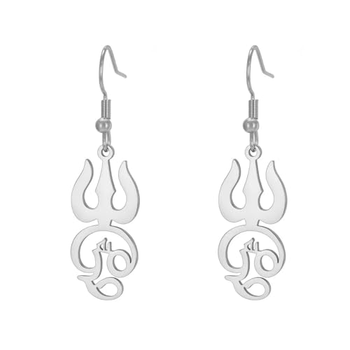 Indien Tamil Om Symbol Anhänger Ohrringe Edelstahl Vintage Dreizack Yoga Shiva Symbol Ohrring Amulett Schmuck Geschenke Indien Tamil Om Symbol Anhänger Ohrringe Edelstahl Vintage Dreizack Yoga Shiva Symbol Ohrring Amulett Schmuck Geschenke von Hao Wu Xuan