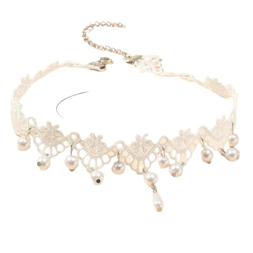 Klassische Gothic Tattoo Spitze Choker Halskette für Frauen Quaste Perle Anhänger Charm Halsketten Boho Schmuck Geschenk 79 von Hao Wu Xuan