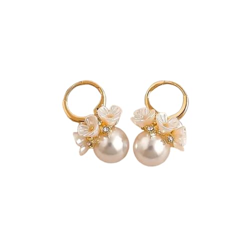 Korea Trendige Muschel Blume Perle Creolen Für Frauen Temperament Vielseitige Niedliche Kleine Ohrringe Jahr Hochzeit Schmuck von Hao Wu Xuan