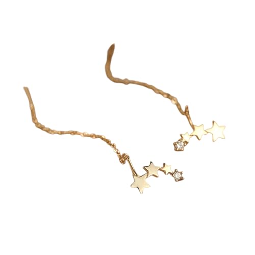 Lange Quaste Tropfen Ohrringe für Frauen Kettenfaden Stern Linie Ohrring Koreanische gerade hängende Anhänger Ohrring 2023 Schmuck von Hao Wu Xuan