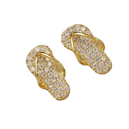 Lustige Pantoffel geformte Ohrstecker Full CZ Bling Bling zierlicher Ohrstecker für Frauen tägliche Kleidung Tanz Party Statement Schmuck von Hao Wu Xuan