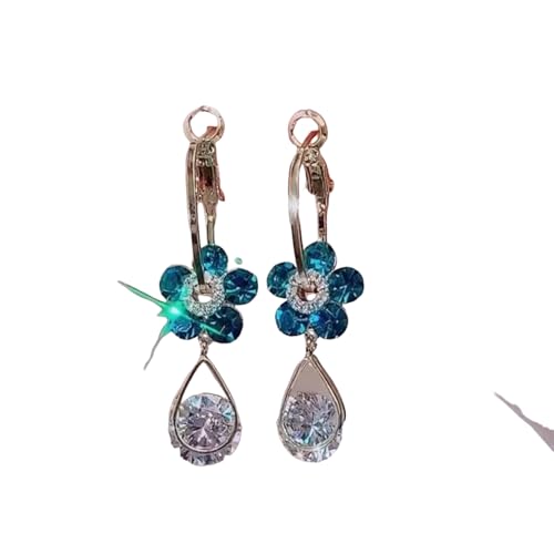 Luxus Gold Farbe Blume Form Frauen Tropfen Ohrringe Intarsien Glänzend Mehrfarbig Kubisch Top Qualität Bankett Schmuck von Hao Wu Xuan