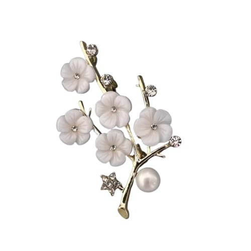 Luxus Perle Kristall Pflaume Blüte Blume Brosche Anstecknadeln für Frauen Mädchen Corsage Schmuck Mode Hochzeit Party Kleid Mantel Dekoration von Hao Wu Xuan