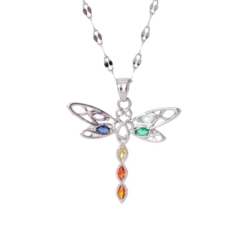 Mode Damen Anhänger Halskette Klassischer Luxus Kreatives Insekt Libelle Zirkon Anhänger Halskette Urlaub Schmuck Geschenk von Hao Wu Xuan