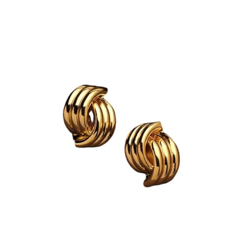 Mode Glänzende Dreilagige Texturierte Knotenohrringe Für Frauen Gold Farbe Edelstahl Ohrring Vintage Schmuck Geschenk von Hao Wu Xuan
