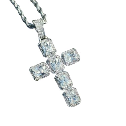 Mode Kreuz Halskette mit brillanten kubischen Damen Pullover Kette Halskette Modernes Design Luxus Weiblicher Schmuck von Hao Wu Xuan