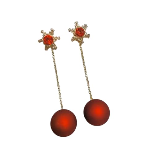 Mode Rote Ohrstecker für Frauen Weihnachten Schneeflocke Bowknot Glocke Ball baumeln Pendientes Party Jahr Geschenk Schmuck von Hao Wu Xuan