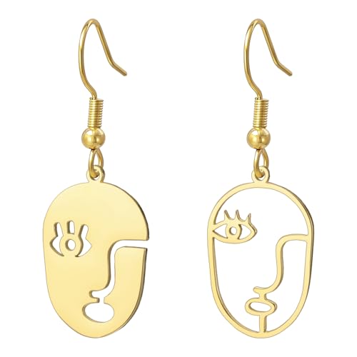 Mode Schönheit Gesicht Abstrakte Kunst Design Anhänger Ohrringe Für Frauen Mädchen Edelstahl Schmuck Geschenk von Hao Wu Xuan