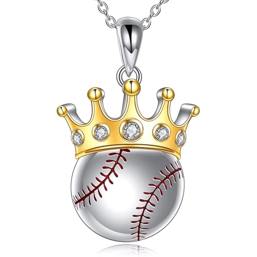Modisch Jungen Jugend Sport Stil Baseball Krone Anhänger Halskette Trendige Lässige Halskette Schmuck Accessoires Geburtstagsgeschenke von Hao Wu Xuan