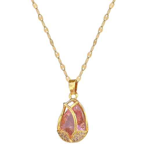 Modische Charmante Tulpe Parfüm Tropfen Halskette Klassische Rost-Nachschub Stahl Licht Luxus Nische Kalter Wind Schlüsselbeinkette von Hao Wu Xuan