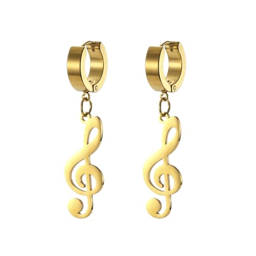 Musical Note Edelstahl Ohrringe Diskant Note Tropfen Ohrringe für Frauen Musiker Student Schmuck Absolvent Geschenke von Hao Wu Xuan