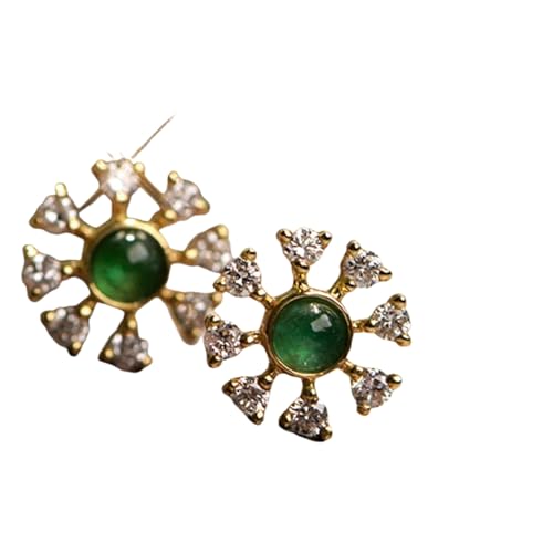 Neuartige Ohrstecker mit grünem Stein für Frauen Goldfarbe exquisite Piercing Mädchen Ohrringe tägliche Kleidung Statement Schmuck von Hao Wu Xuan