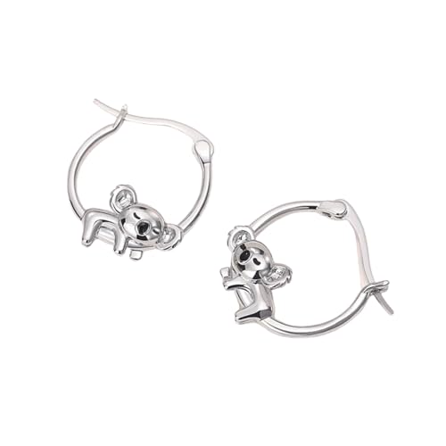 Niedliche Koala Ohrringe für Frauen Mädchen Schlaftier Koala Design handgemachte Emaille Creolen Teenager Statement Schmuck von Hao Wu Xuan