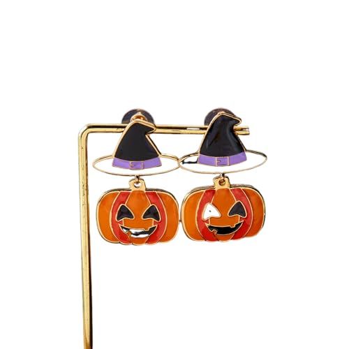 Niedliche Totenkopf Fledermaus Kürbis Ohrstecker für Frauen Schmuck Emaille Stern Mond Geist baumeln Piercing Party Ohr Geschenk von Hao Wu Xuan