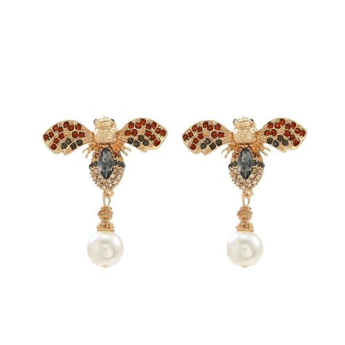 Ohrringe Strass Imitation Perle Anhänger Tier Ohrring für Frauen Schmuck Urlaub Party Geschenke von Hao Wu Xuan